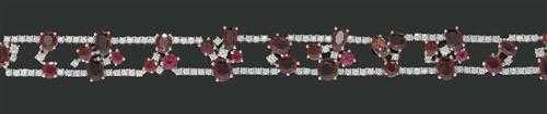 Appraisal: RUBY AND BRILLIANT-CUT DIAMOND BRACELET White gold Very elegant bracelet