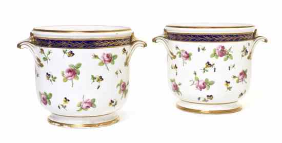 Appraisal: A Pair of Sevres Style Porcelain Cache Pots each of