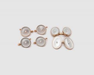 Appraisal: LARTER SONS K Yellow Gold Mother of Pearl and Pearl