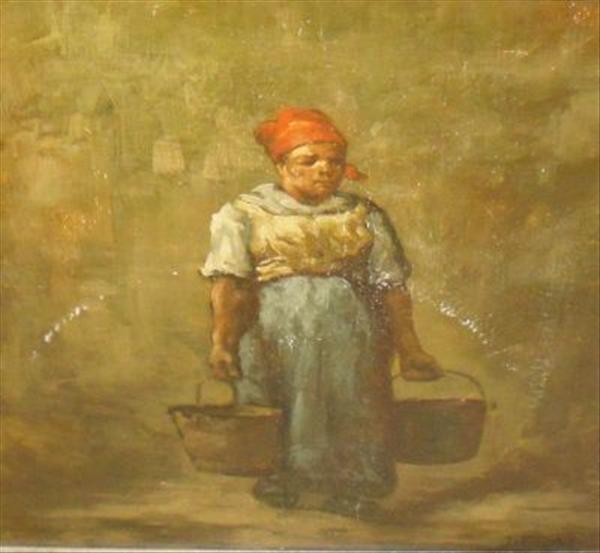 Appraisal: JFM A peasant woman Oil on canvas Initialled lower right