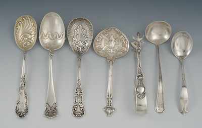 Appraisal: A Group of Sterling Silver Table Utensils Including by Woods