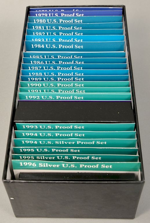 Appraisal: U S proof sets in black box - U S