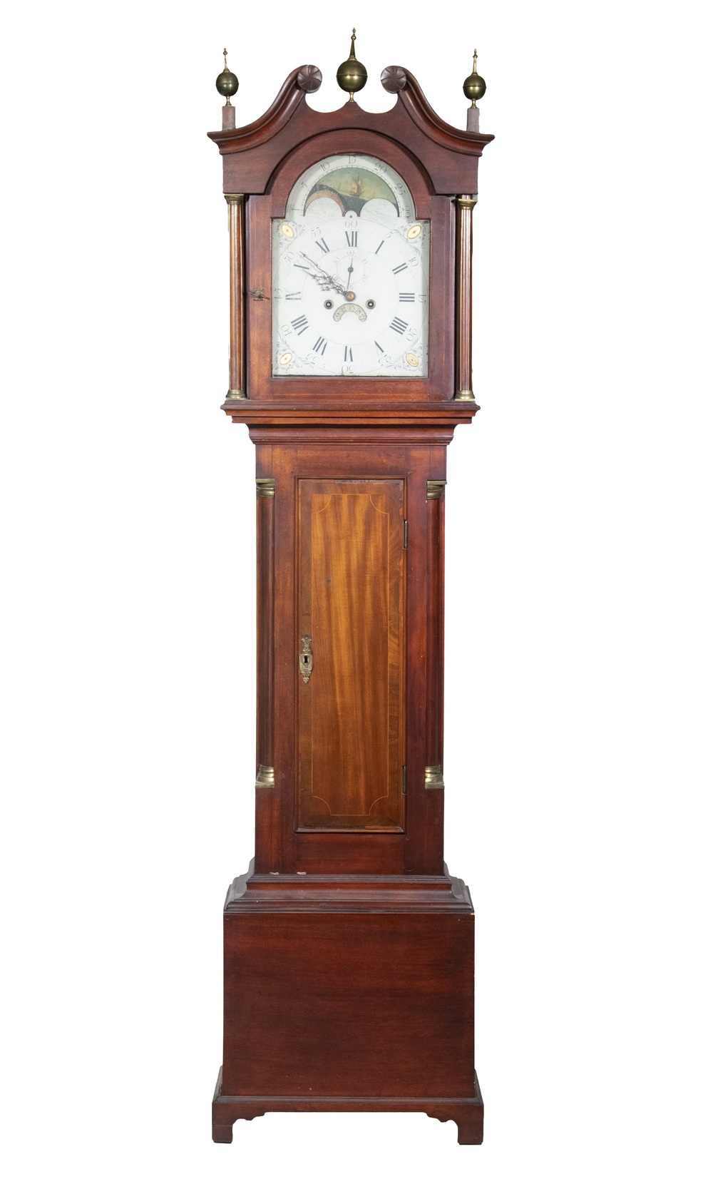 Appraisal: PERIOD CHIPPENDALE MAHOGANY TALL CLOCK American Federal Chippendale Mahogany with