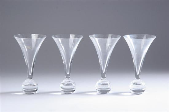 Appraisal: SEVEN SAINT-LOUIS CRYSTAL CHAMPAGNE FLUTES Diabolo pattern - in high