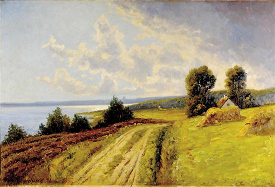 Appraisal: Finn Wennerwald Danish - LANDSCAPE BY THE SEAoil on canvas