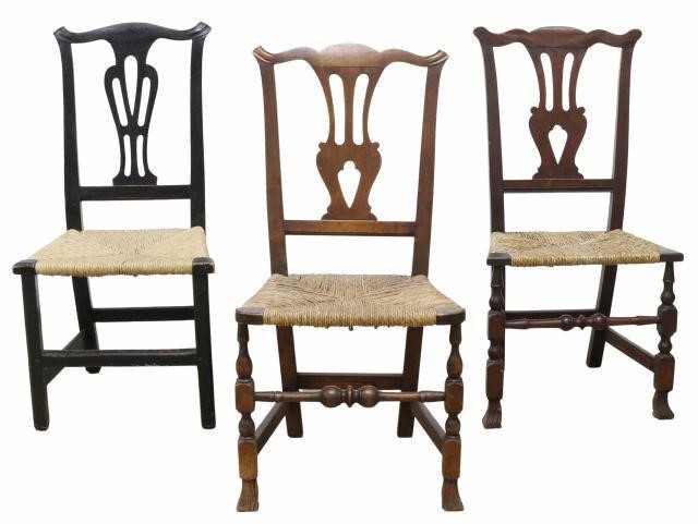 Appraisal: lot of American Chippendale style side chairs New England th