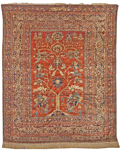 Appraisal: A fine Heriz silk rug Northwest Persia mid th century