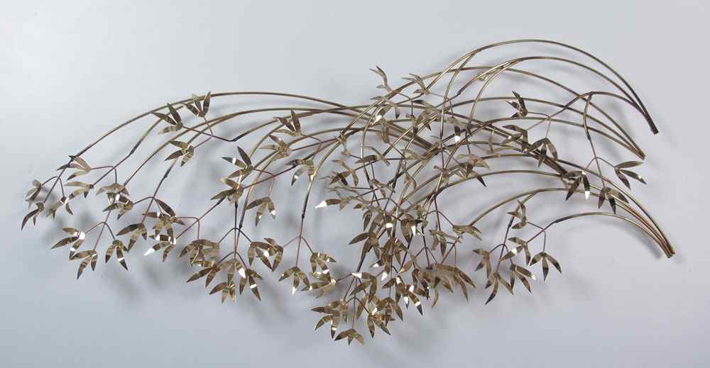 Appraisal: C JERE METAL WALL ART SCULPTURE WITH FOLIATE MOTIF ''