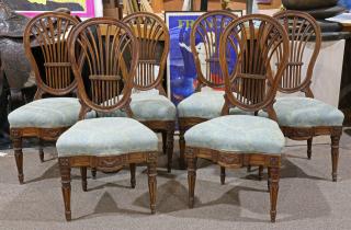 Appraisal: Lot of Neoclassical dining chairs each having a shield form