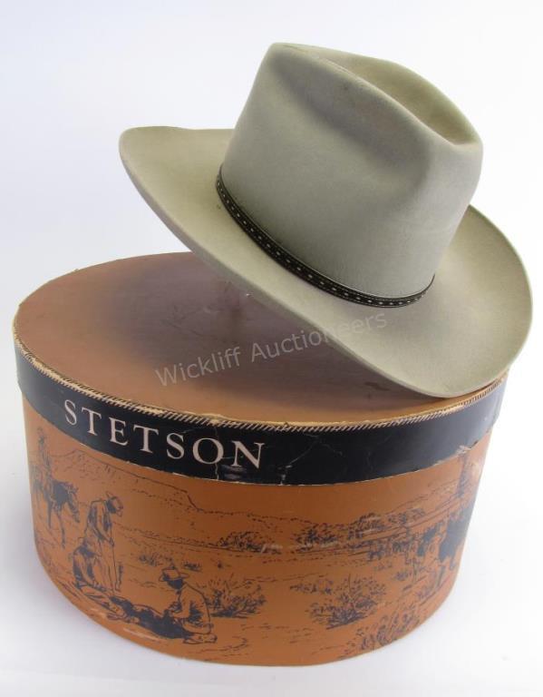 Appraisal: Vintage beaver felt Stetson Mallory Western Hat gray in color