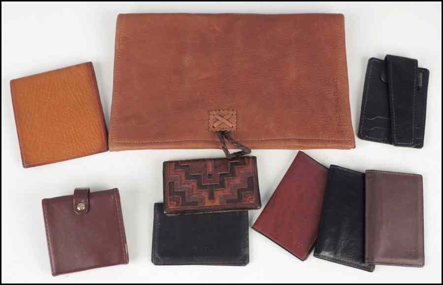 Appraisal: COACH PIGSKIN LEATHER WALLET Together with six leather card cases