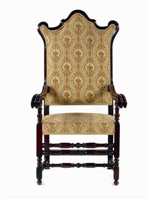 Appraisal: A large stained beech wood open armchair in th century