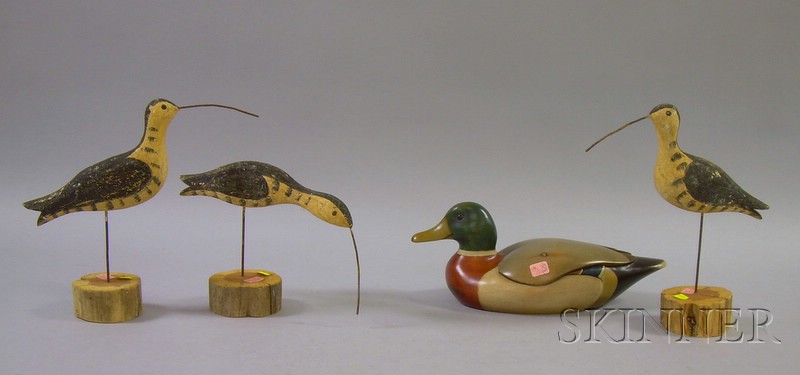 Appraisal: Carved and Painted Wooden Duck Decoy and a Set of