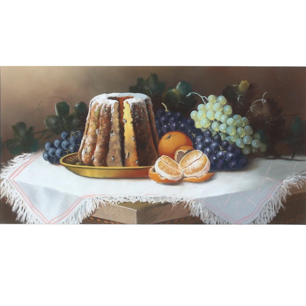 Appraisal: PAUL KOEHLER AMERICAN - STILL LIFE WITH FRUIT AND CAKE