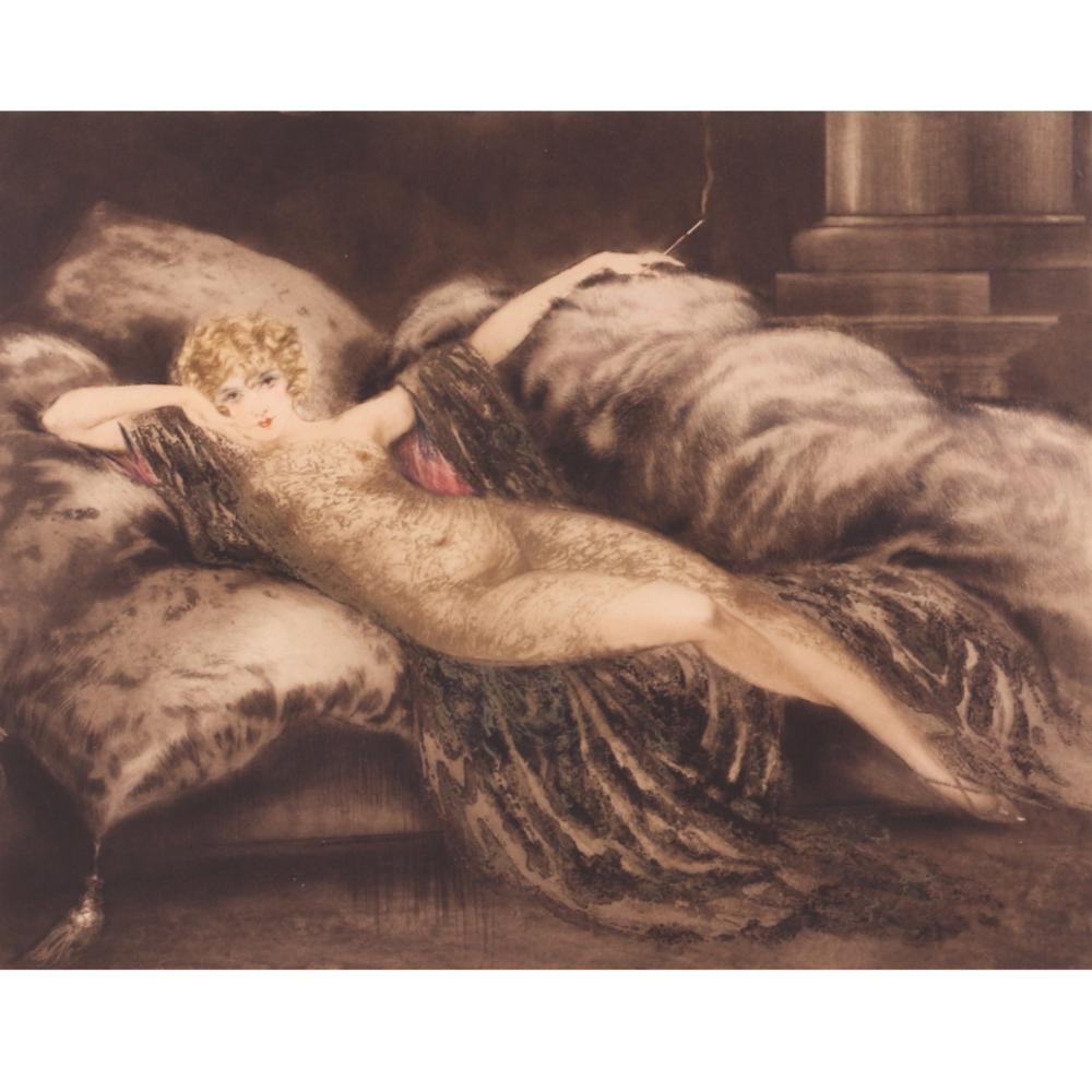 Appraisal: LOUIS ICART FRENCH - GOLDEN VEIL ETCHING AND AQUATINT X