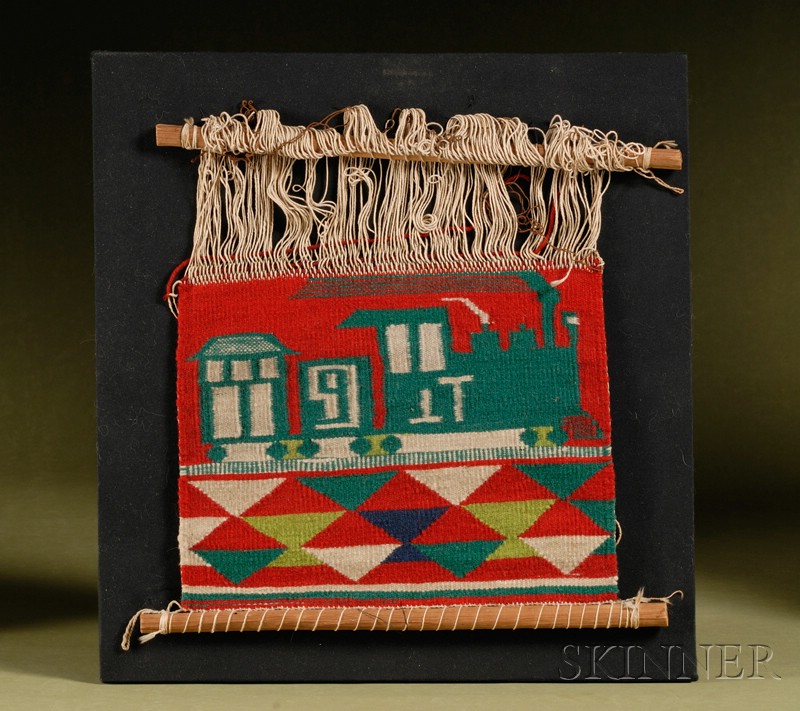 Appraisal: Germantown Sampler on a Loom Navajo c late th century