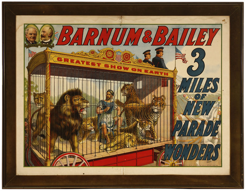 Appraisal: Barnum and Bailey's circus poster by Strobridge Barnum and Bailey's