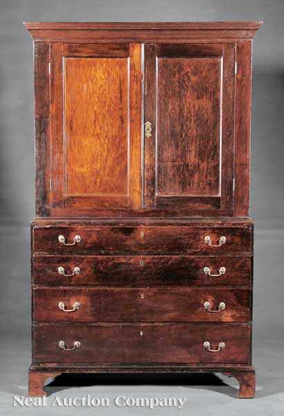 Appraisal: An American Federal Cherrywood Linen Press late th early th