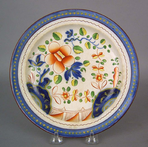 Appraisal: Gaudy Dutch plate th c in the single rose variant