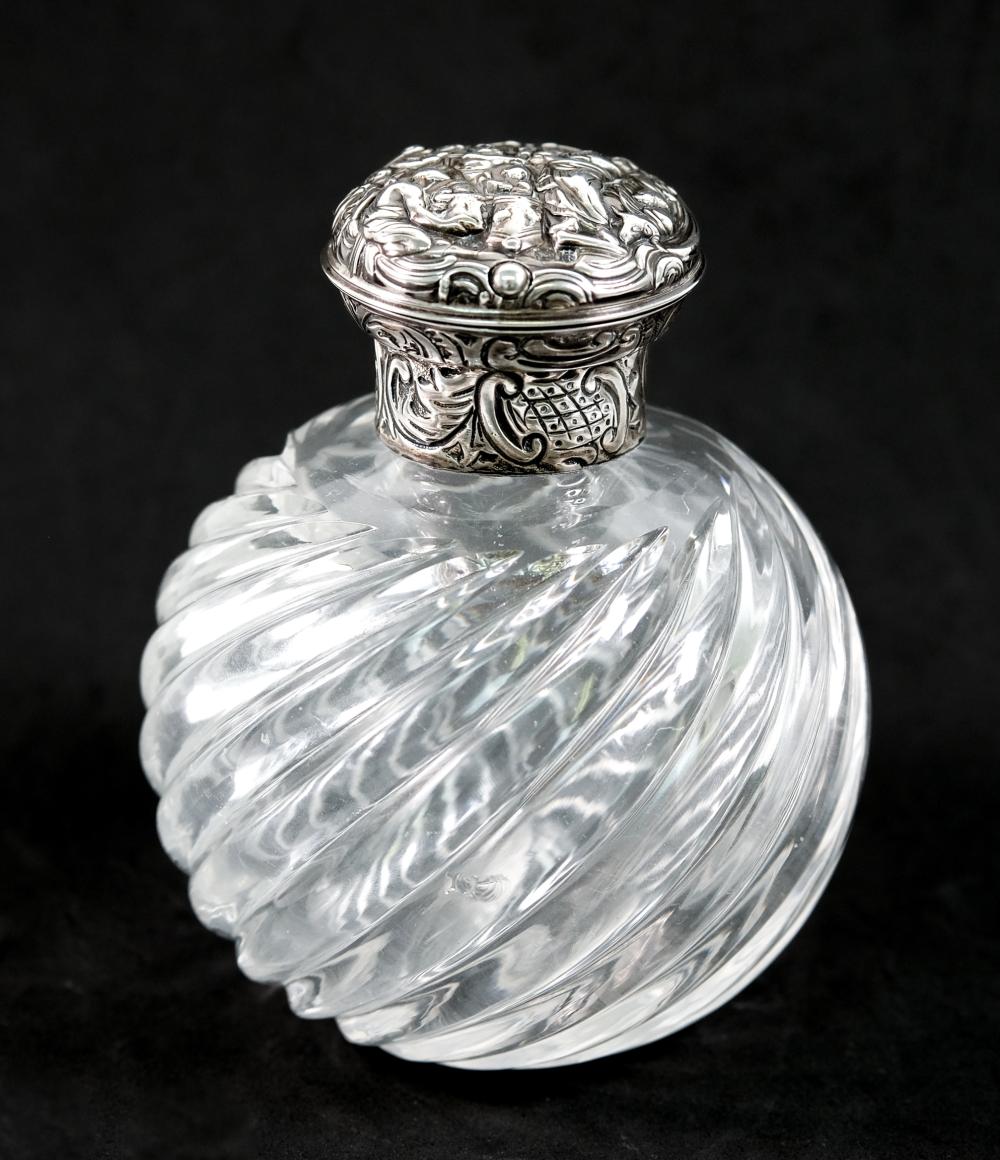 Appraisal: WILLIAM COMYNS STERLING REPOUSSE PERFUME BOTTLEVictorian William Comyns London -