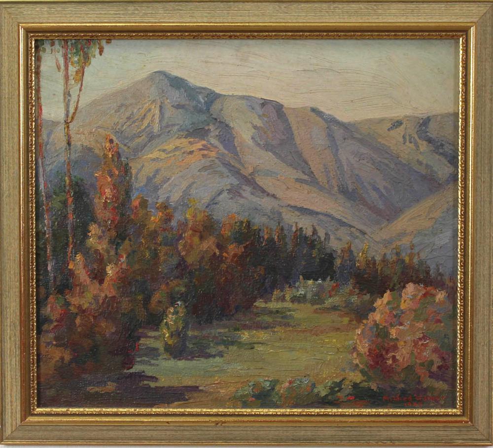 Appraisal: MILDRED WARNER Oregon California - oil on canvas Montecito Hills