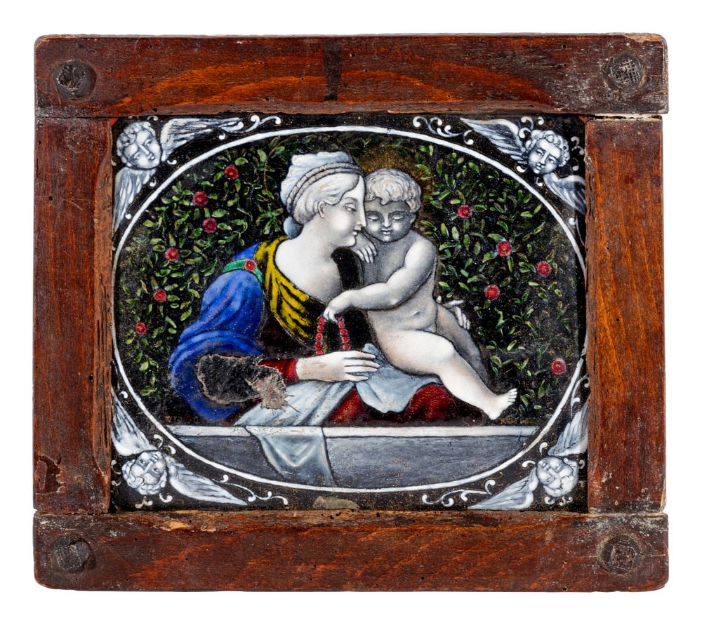 Appraisal: A Limoges Painted Enamel Plaque A Limoges Painted Enamel Plaque