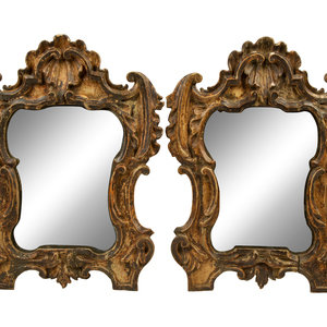 Appraisal: Two Italian Rococo Gilt Framed Mirrors TH CENTURY Height x