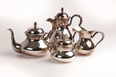 Appraisal: An Italian standard silver four-piece tea and coffee service marked