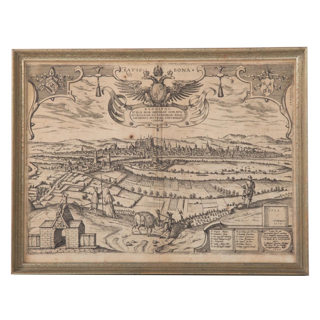 Appraisal: Engraved View of Regensburg late th century Braun Hogenberg Ratisbon