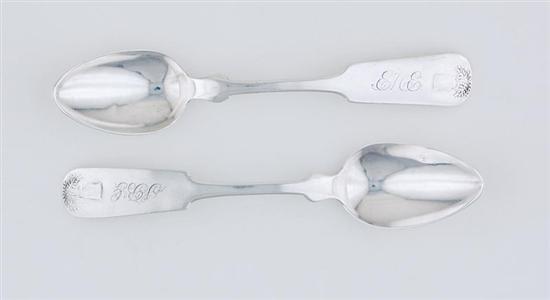 Appraisal: Pair Southern coin silver spoons James E Spear Charleston South