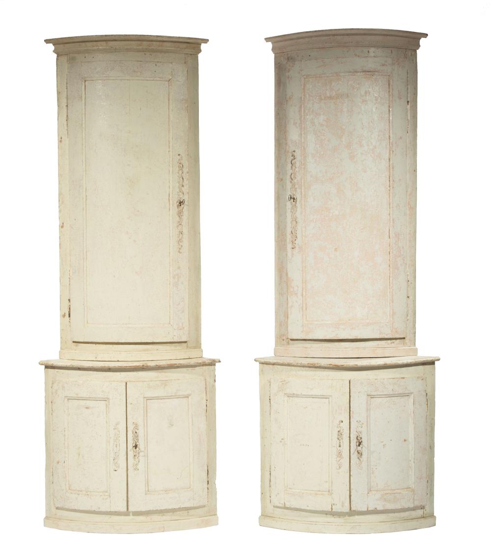 Appraisal: Pair of Scandinavian Painted Corner Cabinets th c and later