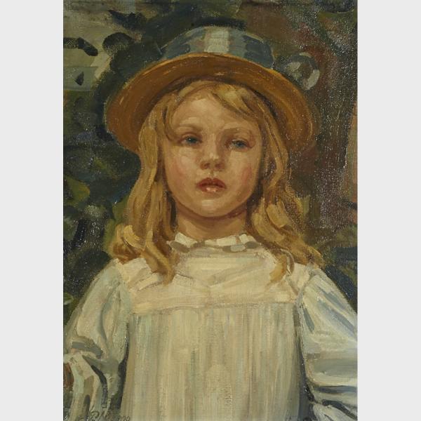 Appraisal: James Pittendrigh MacGillivray - YOUNG GIRL WTIH HAT Scottish Oil