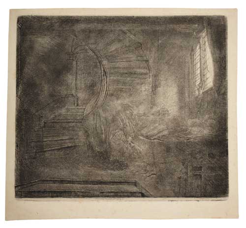 Appraisal: REMBRANDT VAN RIJN St Jerome in a Dark Chamber Etching