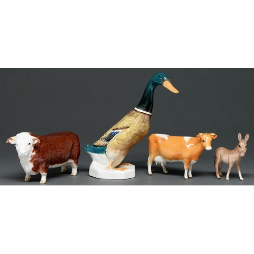 Appraisal: A Beswick model of a Hereford bull Guernsey calf donkey