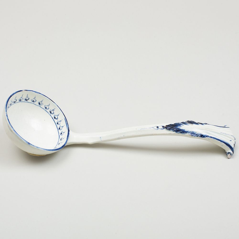 Appraisal: Wedgwood Pearlware Blue and White Ladle Impressed mark in long