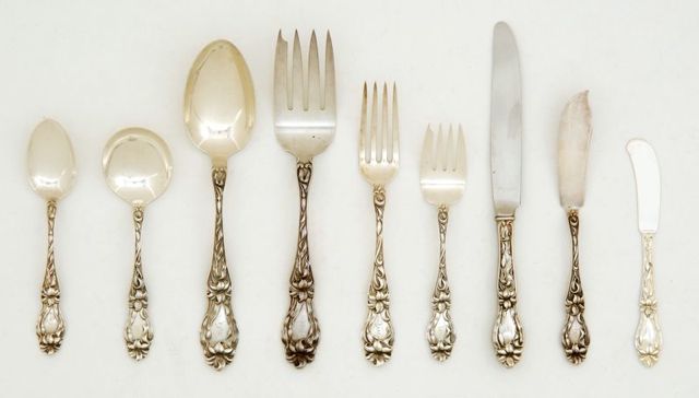 Appraisal: CASED STERLING SILVER FLATWARE SET By Frank M Whiting in