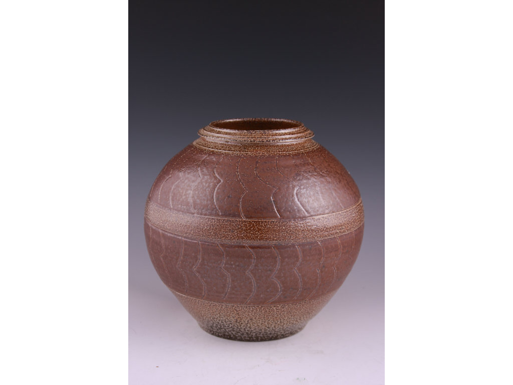 Appraisal: NC Pottery Ovoid Vase Ben Owen III stoneware vase with