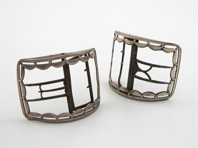 Appraisal: A pair of George III mounted steel shoe buckles with