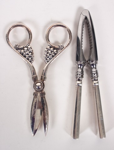 Appraisal: Georg Jensen silver grape shears nut cracker grape shears -