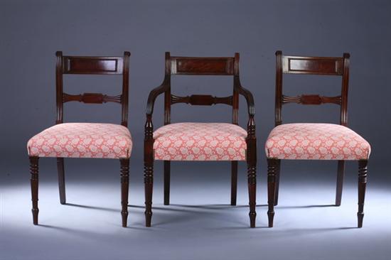 Appraisal: SET EIGHT REGENCY MAHOGANY DINING CHAIRS late th-early th century