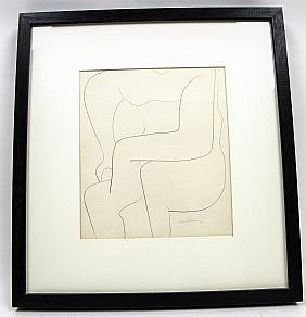 Appraisal: LOUISE NEVELSON AMERICAN - DRAWINGUntitled Signed Lower Right Pencil on