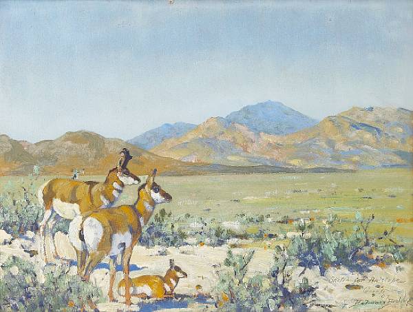 Appraisal: n a Belmore Browne American - Sketch for Antelope Group