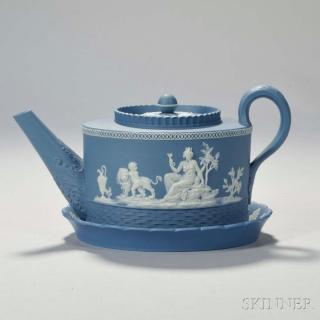 Appraisal: Neale and Co Solid Blue Jasper Teapot Cover and Stand