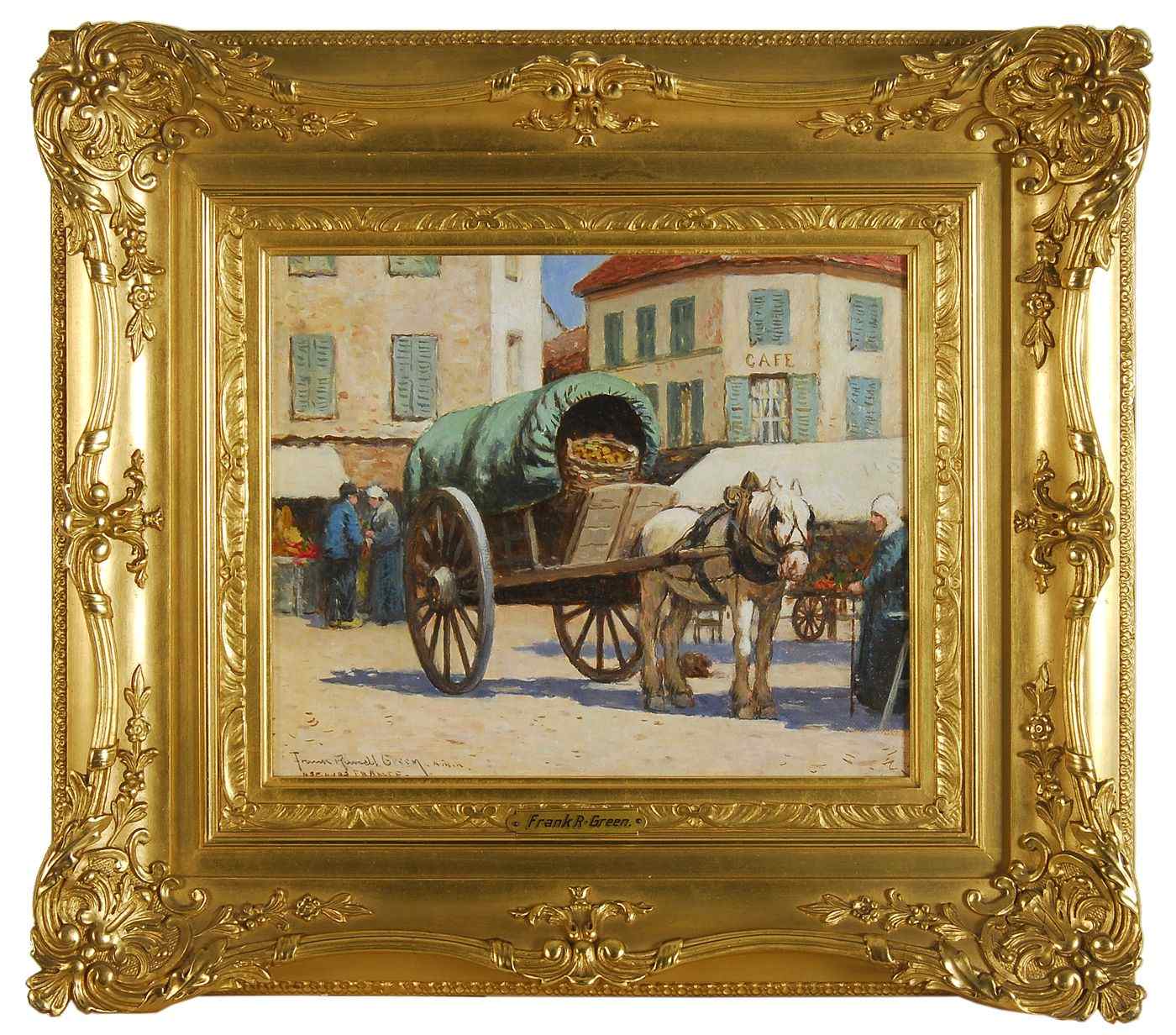 Appraisal: FRANK RUSSELL GREENAmerican - French street scene with horse and