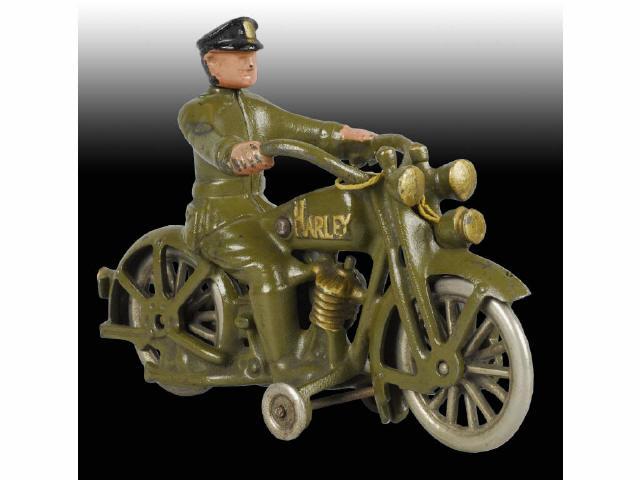 Appraisal: Cast Iron Hubley Solo Motorcycle Toy Description Harley-Davidson Swivel head