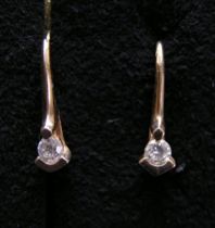 Appraisal: A Pair of Diamond Ear Pendants K yellow gold set