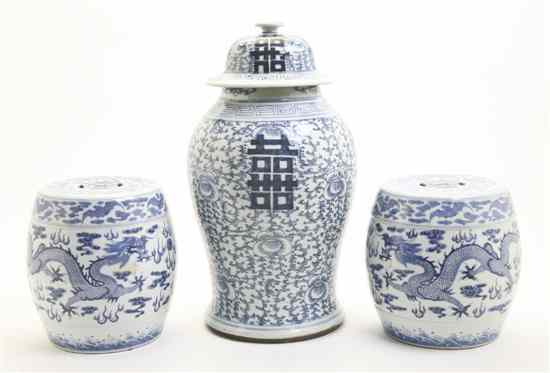 Appraisal: A Chinese Blue and White Lidded Vase of baluster form