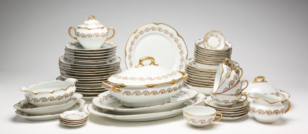 Appraisal: PARTIAL SET OF AUSTRIAN PORCELAIN Twentieth century Floral pattern with