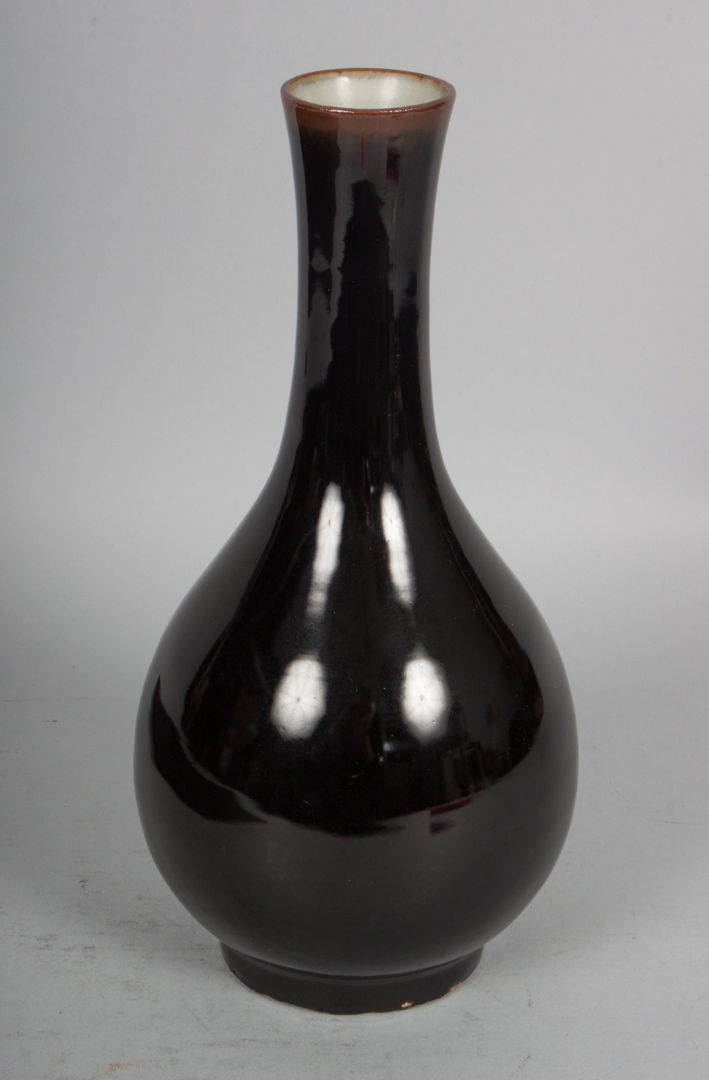 Appraisal: Chinese Famille Noir porcelain vase th century or earlier monochrome