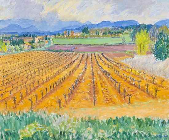 Appraisal: Frederick Gore RA - Vineyard Bonnieux April oil on canvas